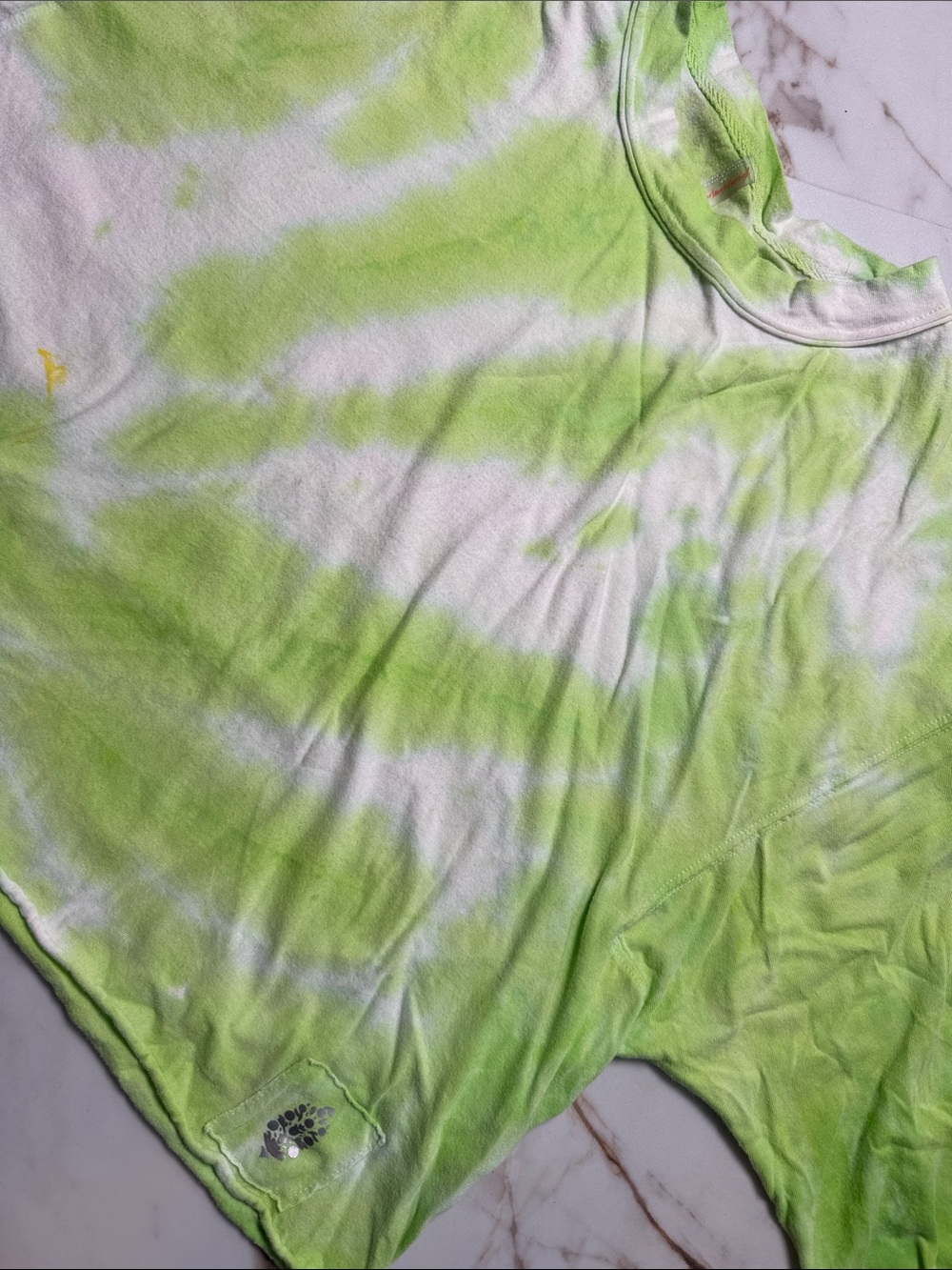 FP Movement by Free People Tie Dye Logo Long Sleeve Shirt Sz S Oversized Hike